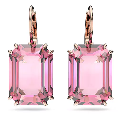 Swarovski Orecchini Pendenti Millenia con Taglio Ottagonale Placcati Oro Rosa