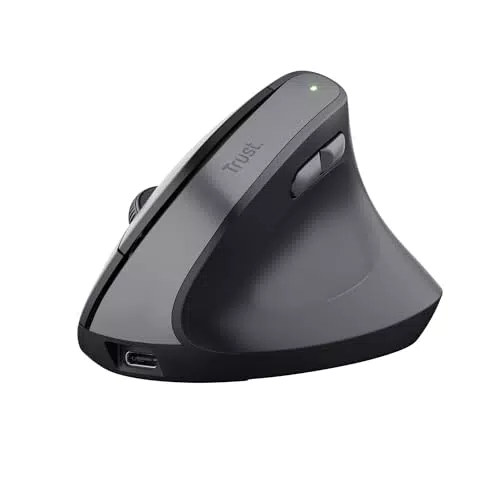 Trust Yuno Mouse Ergonomico Wireless Ricaricabile, USB 2.4GHz, DPI Regolabili