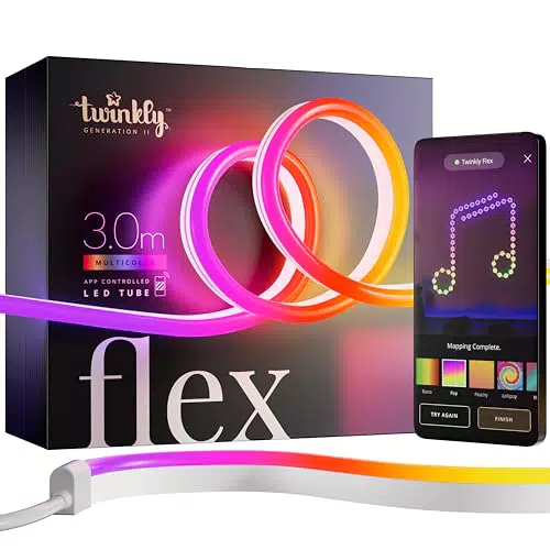 Twinkly Flex 3m Tubo LED Flessibile RGB Compatibile Alexa Google Home Controllo App