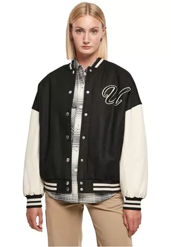 Urban Classics Ladies Oversized College Jacket modello Big U per Donna