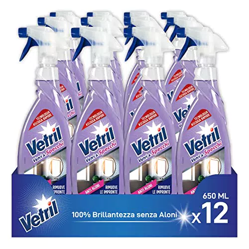 Vetril Detergente Spray Vetri e Specchi Anti Aloni con Tecnologia Asciuga Rapido