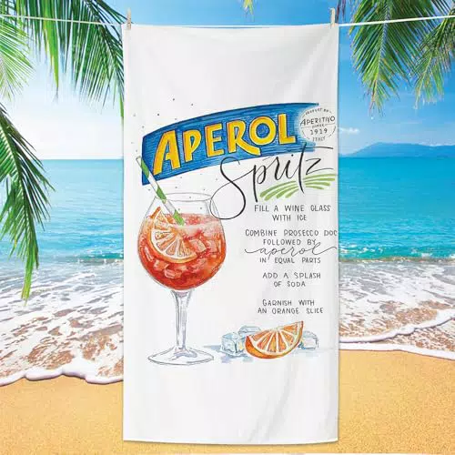 WUSJCOF Asciugamano Da Spiaggia Holy Aperoli Aperol Spritz Antisabbia Rapida Asciugatura