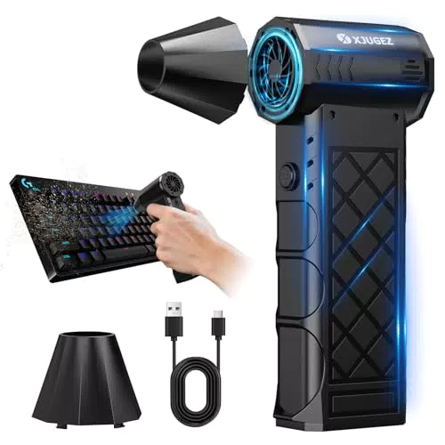 XJUGEZ Air Duster Elettrico a 4 Velocità Soffiatore Aria Compressa Portatile per PC e Auto