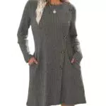 Yeenily Vestito Maglione Donna Invernale Elegante Scollo Rotondo Maniche Lunghe