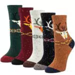 YSense calze di lana termiche da donna con motivo animale, invernali