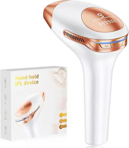 21J Epilatore Luce Pulsata 9 Livelli con Modalità Automatica per Donna e Uomo Corpo Viso