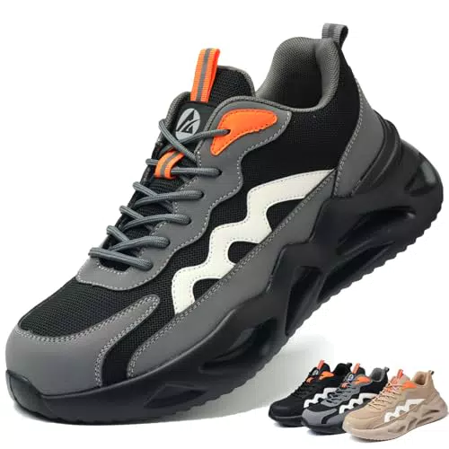 AFJYG Scarpe Antinfortunistiche Uomo Donna da Lavoro con Puntale in Acciaio