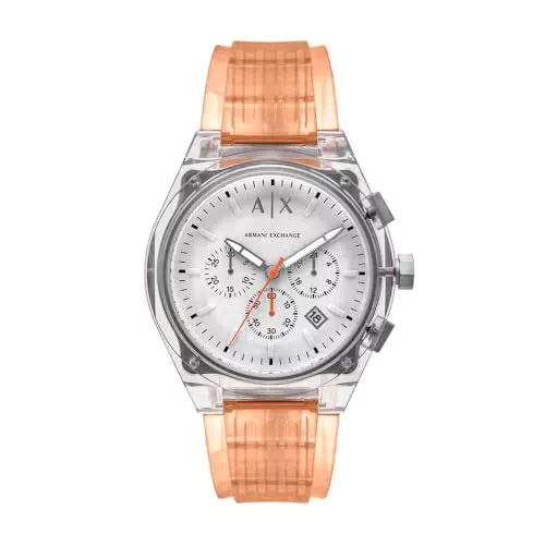 Armani Exchange Orologio da Uomo Analogico al Quarzo con Cinturino in Poliuretano