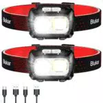 Blukar Torcia Frontale LED 2000 Lumen Ricaricabile Impermeabile per Corsa e Pesca