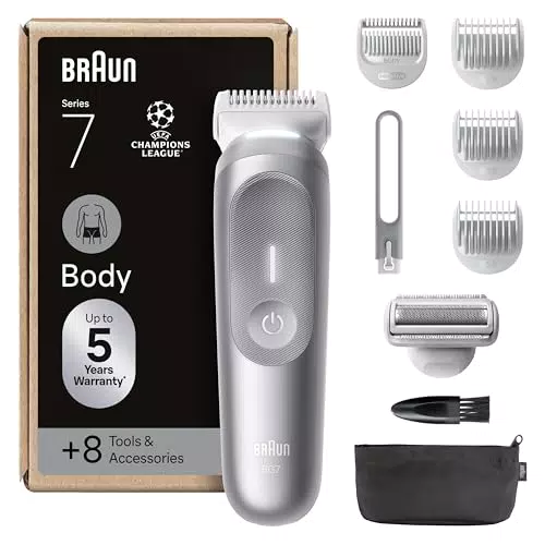 Braun Series 7 Rasoio Elettrico Uomo Corpo e Intimo Impermeabile con SkinGuard