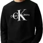 Calvin Klein Jeans Felpa Uomo Core Monogram - Nero