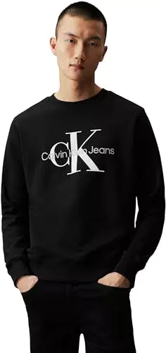 Calvin Klein Jeans Felpa Uomo Core Monogram - Nero