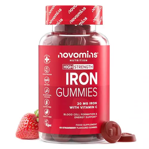 Novomins Caramelle Gommose al Ferro con Vitamina C Senza Glutine Integratore Energia