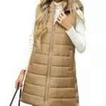 CMTOP Gilet Donna Lungo Trapuntato con Cappuccio Imbottito Giacca Elegante Autunno Inverno