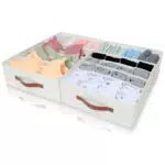 Cozary 2 Set Organizzatore Cassetto Lingerie in Tessuto per Armadio Divisore Reggiseni