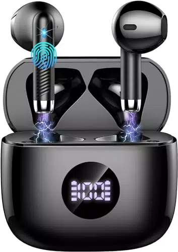 Cuffie Bluetooth Auricolari Bluetooth 5.4, Cuffie Wireless con 4 ENC Cancellazione Rumore Mic