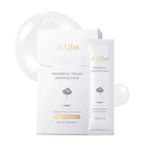 d'Alba Maschera Notte Tartufo Bianco Vegana Coreana Idratante per Viso Sensibile