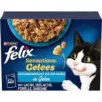 Felix Sensations Gelatine Cibo Umido per Gatti in Gelatina Mix Varietà Pesce