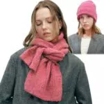 Fnaobai Set Invernale Berretto e Sciarpa Maglia Grossa Donna Uomo Cappello Caldo