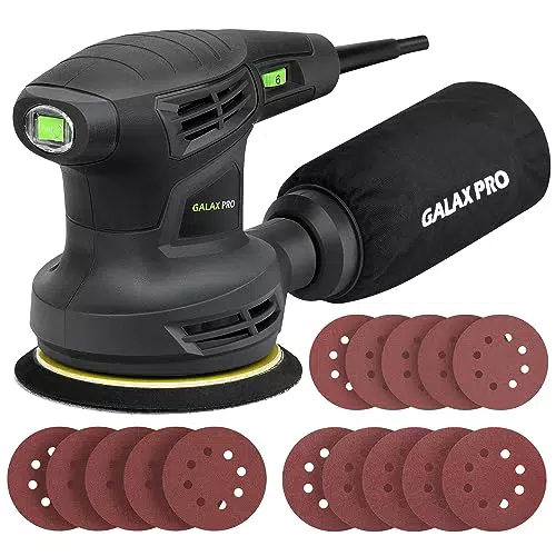 Galax Pro Levigatrice Orbitale Rotorbitale a 6 Velocità con Sistema Raccolta Polvere
