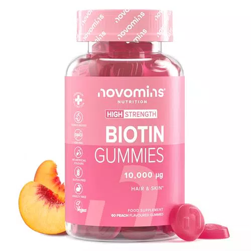 Novomins Gommose Biotina 10.000 mcg Integratore Vegano Capelli Pelle Unghie