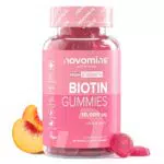 Novomins Gommose alla Biotina 10.000 mcg Integratore Vegano per Capelli Pelle Unghie
