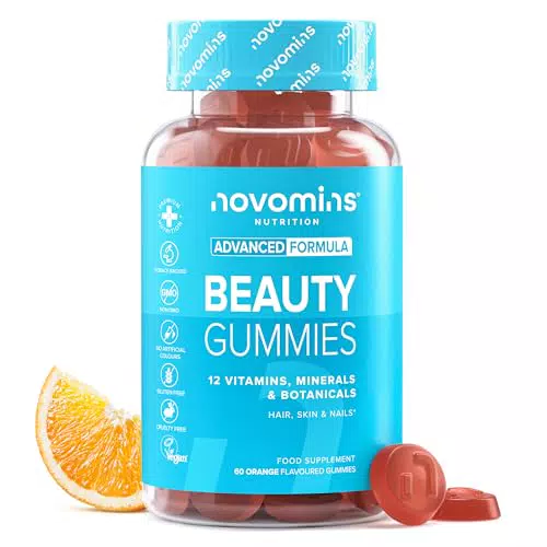 Novomins Gommose Capelli Pelle Unghie Vegane con Biotina Zinco e Vitamine