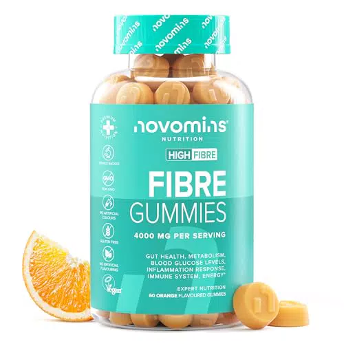 Novomins Gommose Fibre Integratore con Calcio, Vitamina D, B12, Cromo e Inulina