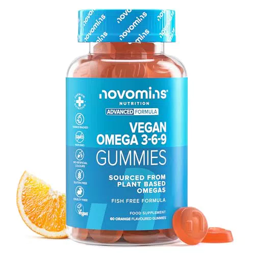 Novomins Omega 3 6 9 Gommose Vegane Integratore Multivitaminico per Cuore e Mente