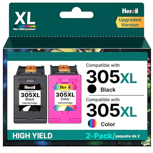 Heroil Cartuccia Inchiostro 305XL Compatibile per HP DeskJet 2720 2700 Envy 6010 6420