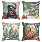 Joymaison Federa Divano Natalizia Cane Copricuscino Quadrato Albero di Natale