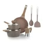 Kasanova Batteria Pentole Antiaderenti 0 Grassi per Induzione e Tutti i Fornelli