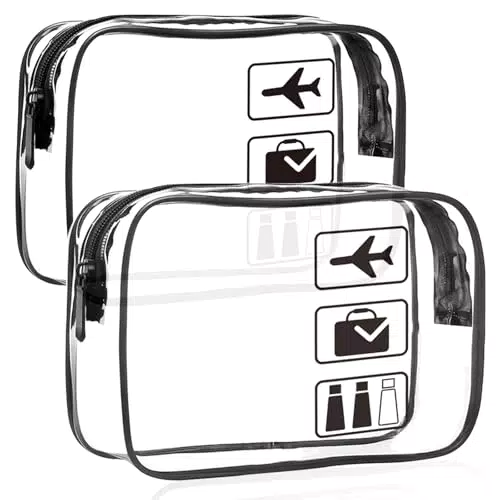 KOOSREEL Beauty Case Trasparente Approvato TSA, Trousse Impermeabile da Viaggio