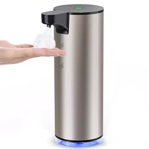 LAOPAO Dispenser Sapone Automatico Acciaio Inox con Sensore, Ricarica USB-C Impermeabile