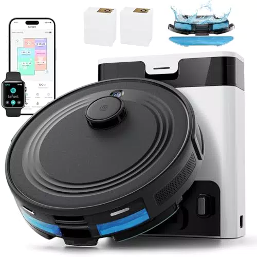 Lefant M2 Pro Robot Aspirapolvere Lavapavimenti 6000Pa con Stazione Svuotamento Automatico
