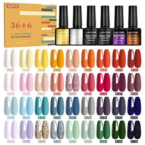 Levipe Kit Smalto Semipermanente Gel UV LED con Base e Top Coat Professionale