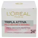 L'Oréal Paris Tripla Attiva Crema Idratante Protettiva Giorno Pelli Secche Sensibili