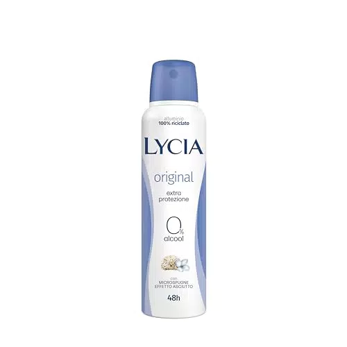 Lycia Original Deodorante Spray Antibatterico Effetto Asciutto 48 Ore Senza Alcool