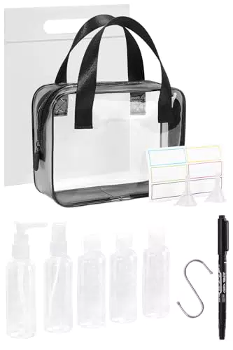 Mococito Beauty Case Trasparente da Viaggio Kit Liquidi Borsa Toilette con Manico