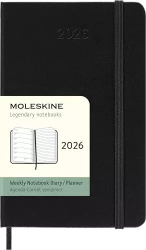 Moleskine Agenda Settimanale 2026 12 Mesi con Spazio Note e Copertina Rigida