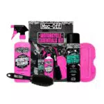 Muc-Off Kit Pulizia Moto Essenziale con Detergente, Spray Protettivo e Accessori