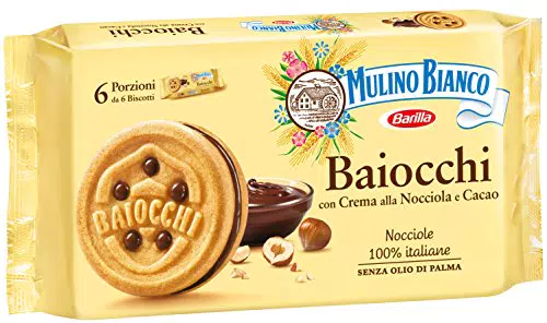Mulino Bianco Baiocchi con Crema alla Nocciola e Caca, 6 confezioni