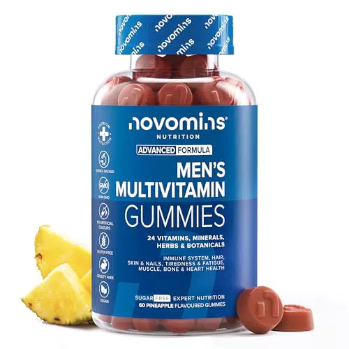 Novomins Multivitaminici Uomo Vegan con 24 Vitamine e Minerali per Energia e Benessere