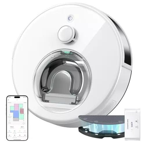 OKP L7 Robot Aspirapolvere LiDAR DToF 6000Pa, Mappatura Smart, App Alexa, Animali