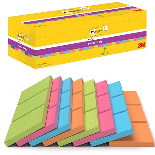 Post-it Super Sticky Foglietti Adesivi per Appunti, Elenchi e Promemoria