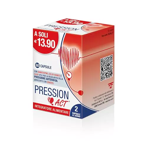 Pression Act Integratore per Pressione Arteriosa con Biancospino Olivo Gelso e Zenzero