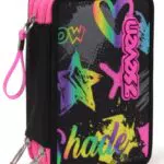 Seven Astuccio Scuola 3 Zip Portapenne Triplo Scomparto Accessoriato Bambina Ragazza