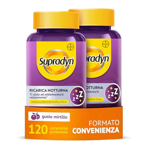 Supradyn Ricarica Notturna Melatonina con Vitamina B6 Passiflora Melissa Adulti