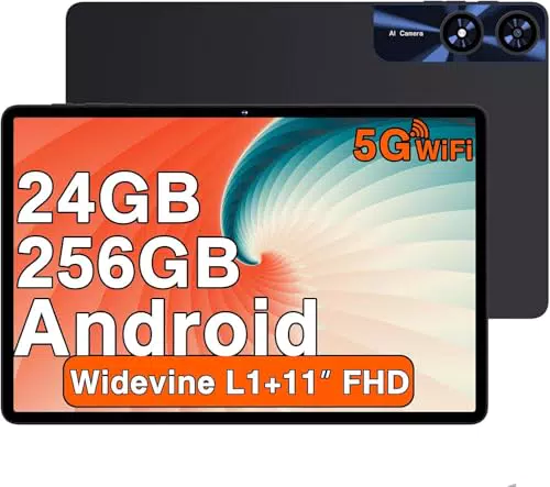 Tablet Android 11 Pollici, 24GB RAM 256GB, Octa-Core, WiFi Dual Band, Bluetooth 5.0