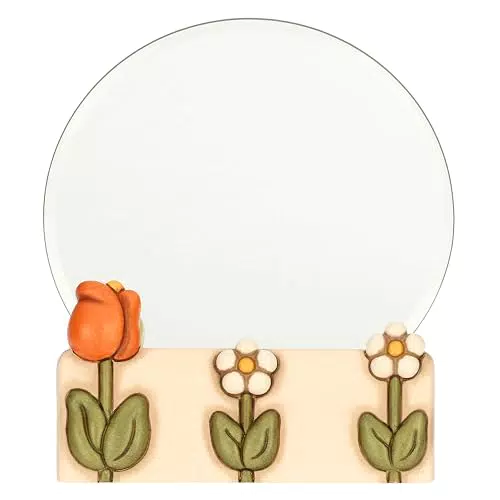 Thun Specchio da Appoggio in Ceramica Decorata Linea Happy Country Idea Regalo Casa